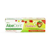 Zemeņu zobu pasta bez fluora Aloe Dent Childrens Toothpaste, 50ml